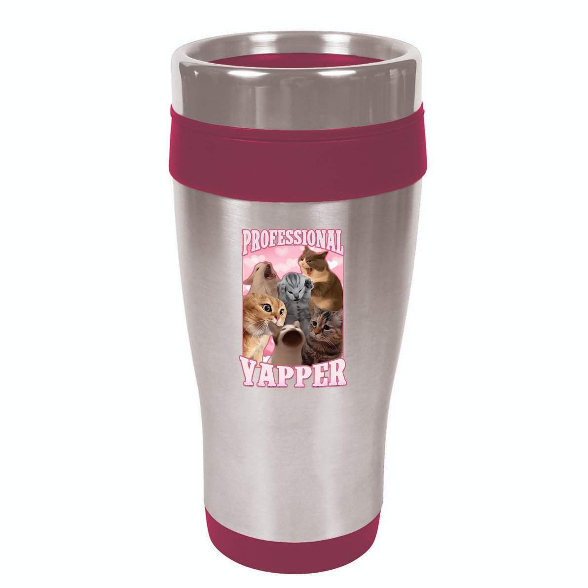 Professional Yapper Cat Meme Goofy Ahh Ironic Cat 16oz Travel Tumbler