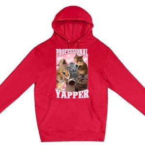 Professional Yapper Cat Meme Goofy Ahh Ironic Cat Premium Pullover Hoodie