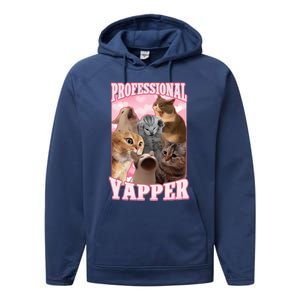 Professional Yapper Cat Meme Goofy Ahh Ironic Cat Performance Fleece Hoodie