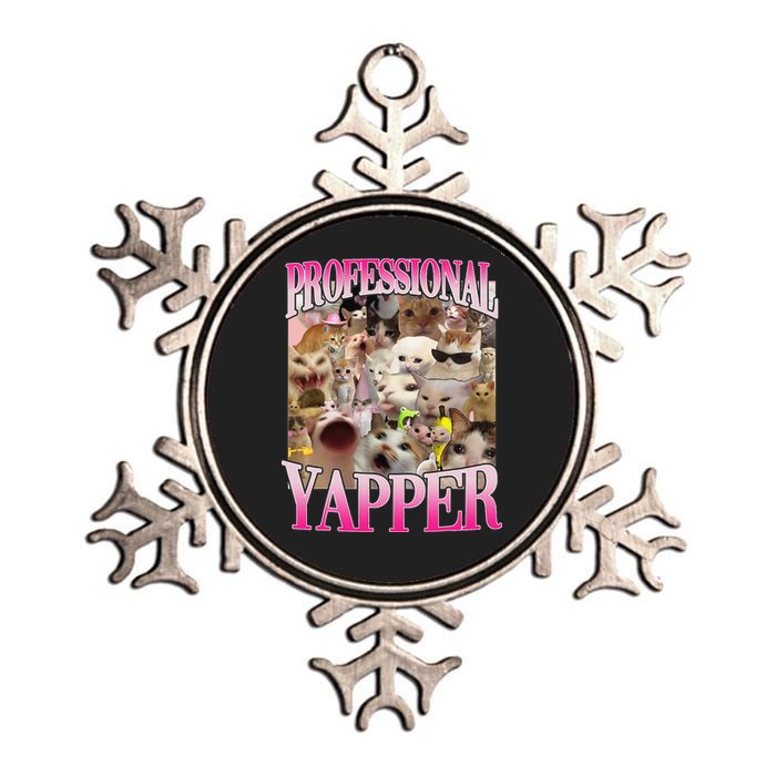 Professional Yapper Cat Funny Weird Specific Meme Lover Cat Metallic Star Ornament