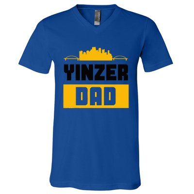 Pittsburgh Yinzer Dad Steel City 412 Home V-Neck T-Shirt