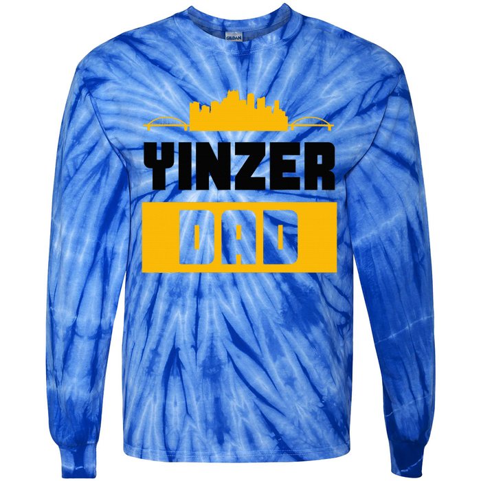 Pittsburgh Yinzer Dad Steel City 412 Home Tie-Dye Long Sleeve Shirt