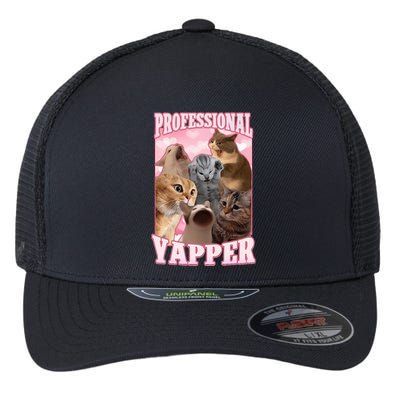 Professional Yapper Funny Cat Meme Goofy Ahh Ironic Cat Flexfit Unipanel Trucker Cap