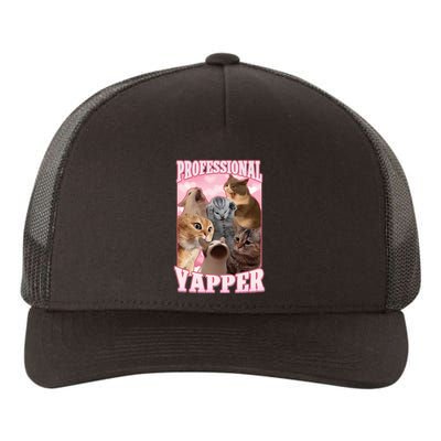Professional Yapper Funny Cat Meme Goofy Ahh Ironic Cat Yupoong Adult 5-Panel Trucker Hat