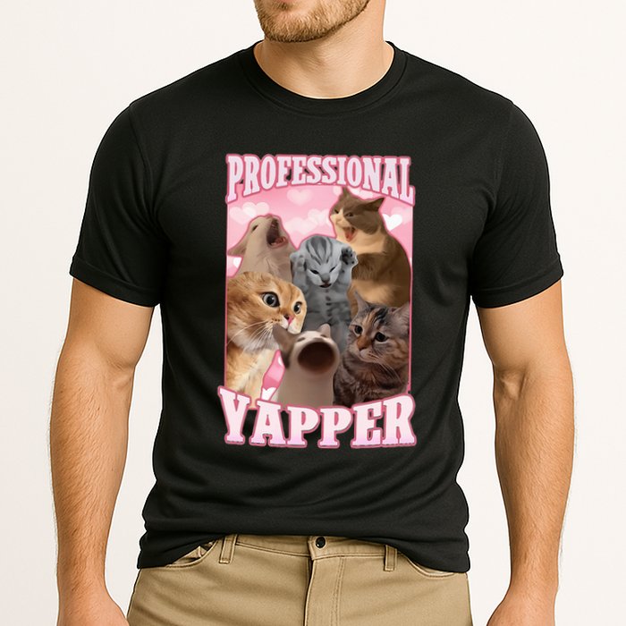 Professional Yapper Funny Cat Meme Goofy Ahh Ironic Cat Performance Shirt