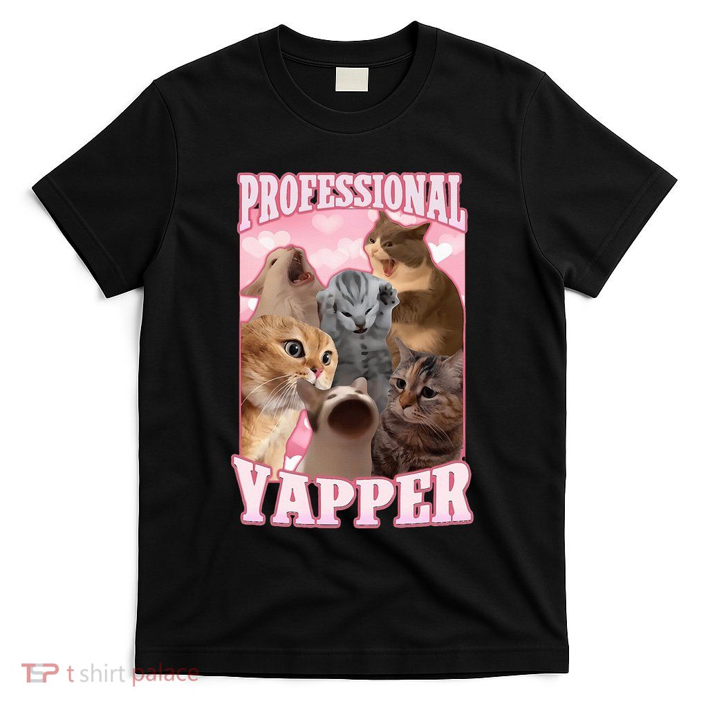 Professional Yapper Funny Cat Meme Goofy Ahh Ironic Cat T-Shirt