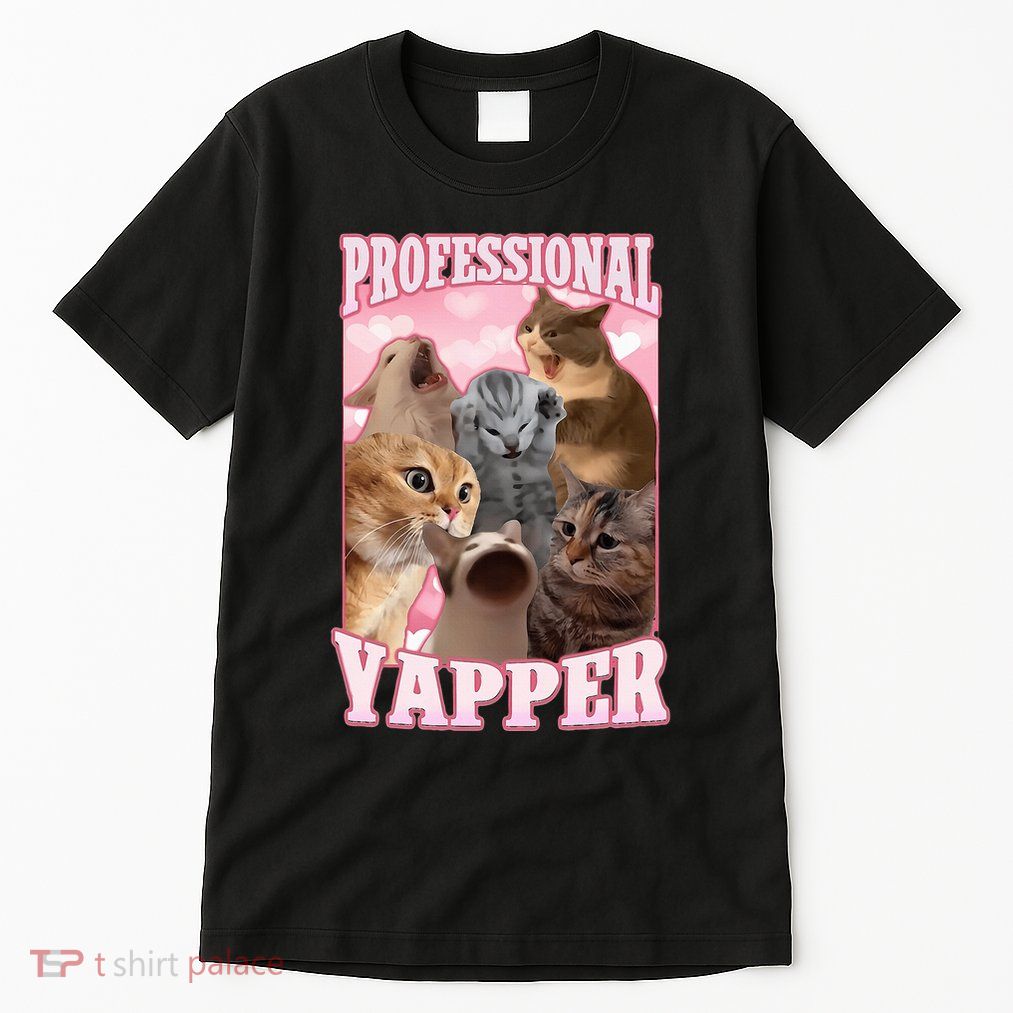 Professional Yapper Funny Cat Meme Goofy Ahh Ironic Cat Tall T-Shirt