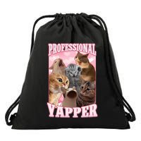 Professional Yapper Funny Cat Meme Goofy Ahh Ironic Cat Drawstring Bag