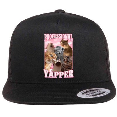 Professional Yapper Funny Cat Meme Goofy Ahh Ironic Cat Flatbill Hat
