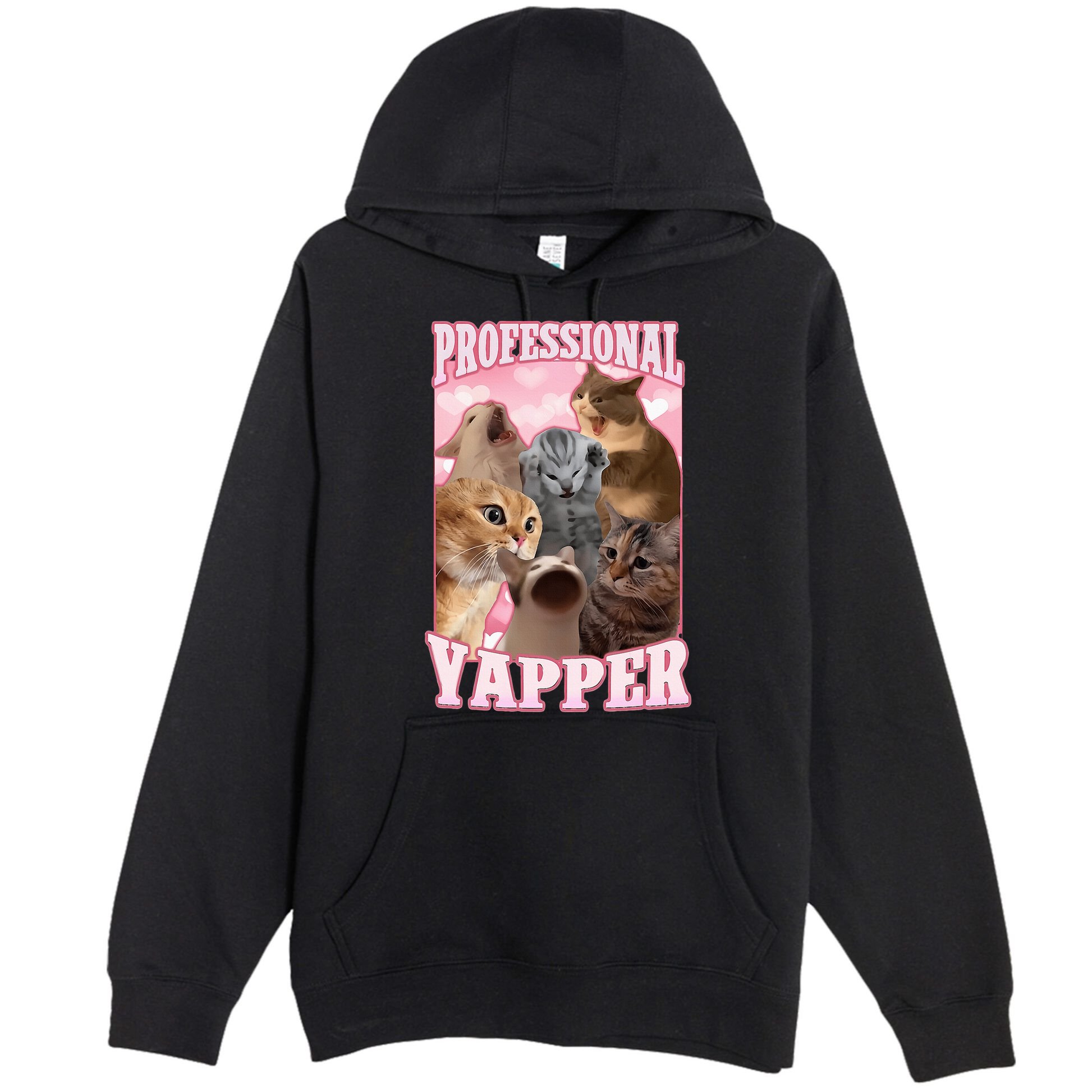 Professional Yapper Funny Cat Meme Goofy Ahh Ironic Cat Premium Pullover Hoodie
