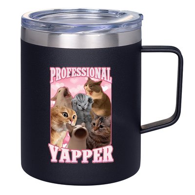 Professional Yapper Funny Cat Meme Goofy Ahh Ironic Cat 12oz Stainless Steel Coffee Mug