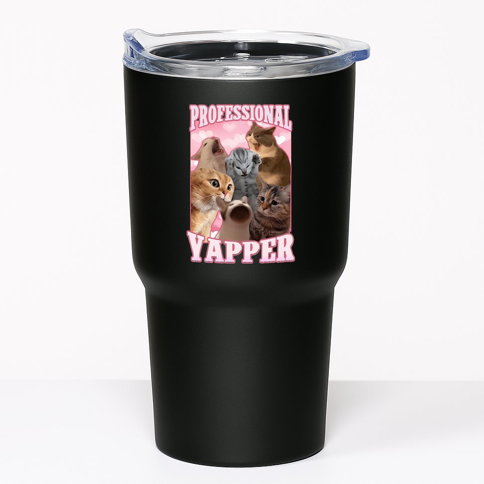 Professional Yapper Funny Cat Meme Goofy Ahh Ironic Cat Tumbler