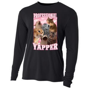 Professional Yapper Funny Cat Meme Goofy Ahh Ironic Cat Cooling Performance Long Sleeve Crew