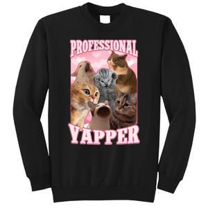 Professional Yapper Funny Cat Meme Goofy Ahh Ironic Cat Tall Sweatshirt