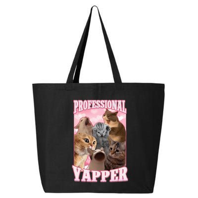 Professional Yapper Funny Cat Meme Goofy Ahh Ironic Cat 25L Jumbo Tote