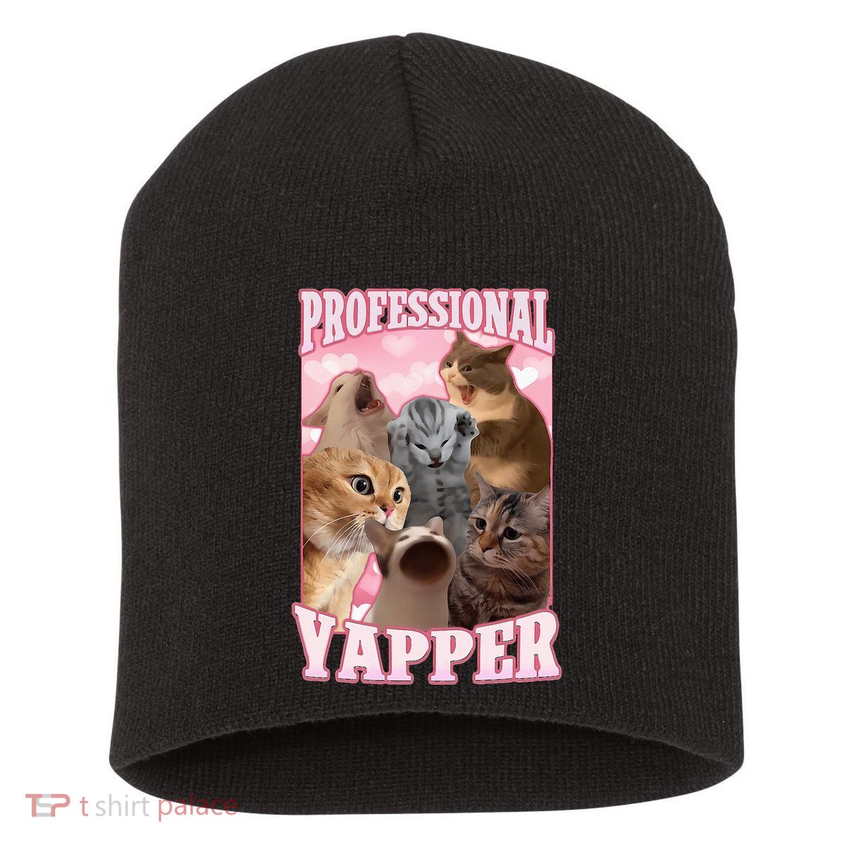 Professional Yapper Funny Cat Meme Goofy Ahh Ironic Cat Short Acrylic Beanie
