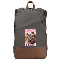 Professional Yapper Funny Cat Meme Goofy Ahh Ironic Cat Cotton Canvas Backpack