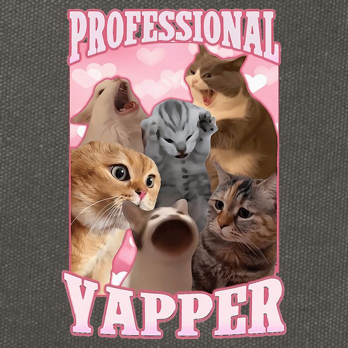 Professional Yapper Funny Cat Meme Goofy Ahh Ironic Cat Cotton Canvas Backpack
