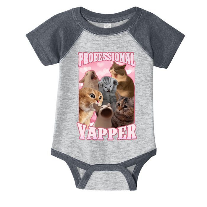 Professional Yapper Funny Cat Meme Goofy Ahh Ironic Cat Infant Baby Jersey Bodysuit