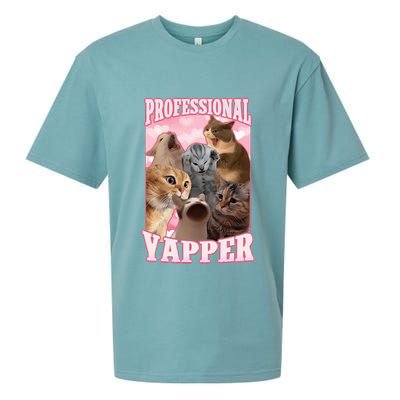 Professional Yapper Funny Cat Meme Goofy Ahh Ironic Cat Sueded Cloud Jersey T-Shirt