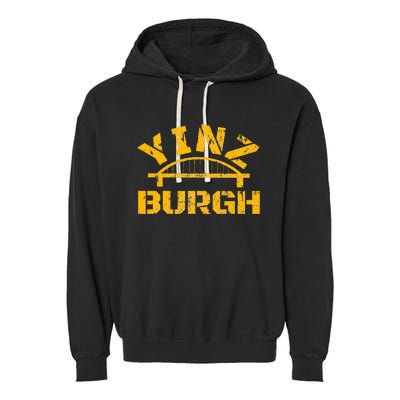 Pittsburgh Yinz Funny Bridge Pennsylvania 412 Steel City Garment-Dyed Fleece Hoodie