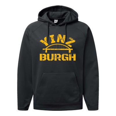 Pittsburgh Yinz Funny Bridge Pennsylvania 412 Steel City Performance Fleece Hoodie