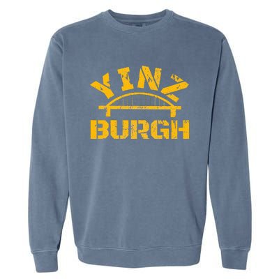 Pittsburgh Yinz Funny Bridge Pennsylvania 412 Steel City Garment-Dyed Sweatshirt