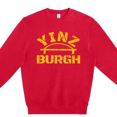 Pittsburgh Yinz Funny Bridge Pennsylvania 412 Steel City Premium Crewneck Sweatshirt