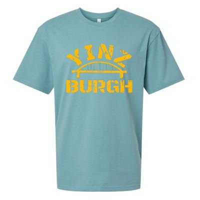 Pittsburgh Yinz Funny Bridge Pennsylvania 412 Steel City Sueded Cloud Jersey T-Shirt