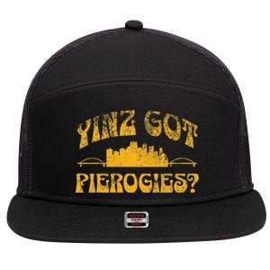 Pittsburgh Yinz Funny Yinzer Steel City 412 Pierogies Home 7 Panel Mesh Trucker Snapback Hat