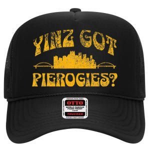 Pittsburgh Yinz Funny Yinzer Steel City 412 Pierogies Home High Crown Mesh Back Trucker Hat