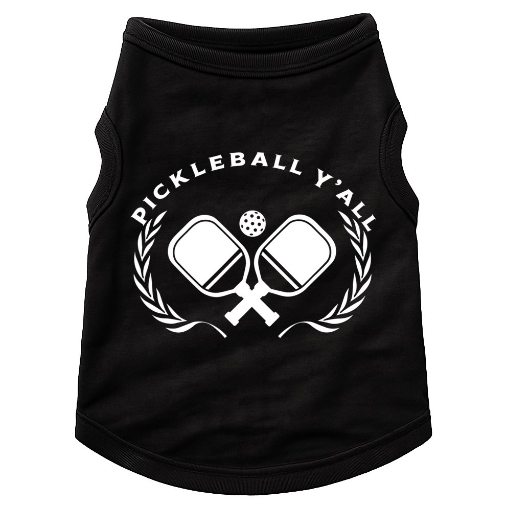 PICKLEBALL Y'ALL Funny Paddle Ball Pickle Meme Doggie Tank