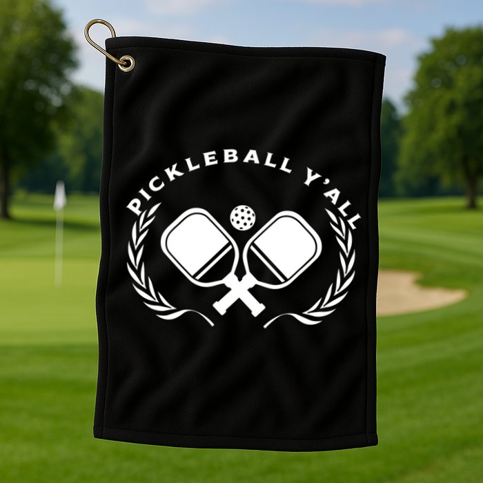 PICKLEBALL Y'ALL Funny Paddle Ball Pickle Meme Golf Towel