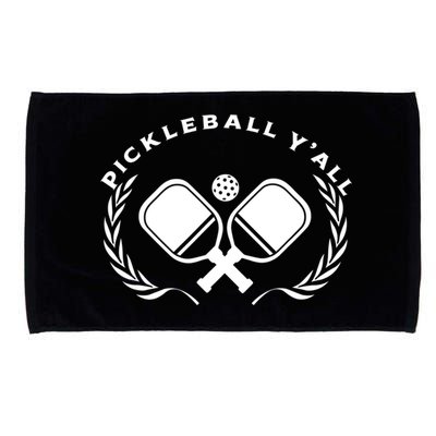 PICKLEBALL Y'ALL Funny Paddle Ball Pickle Meme Microfiber Hand Towel