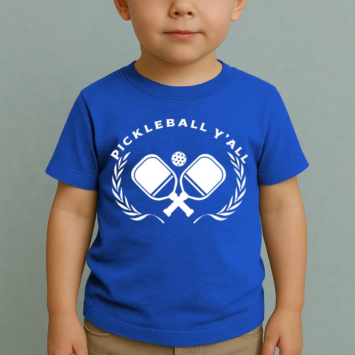 PICKLEBALL Y'ALL Funny Paddle Ball Pickle Meme Toddler T-Shirt