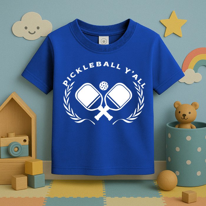PICKLEBALL Y'ALL Funny Paddle Ball Pickle Meme Toddler T-Shirt