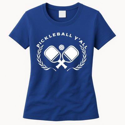 PICKLEBALL Y'ALL Funny Paddle Ball Pickle Meme Womens T-Shirt