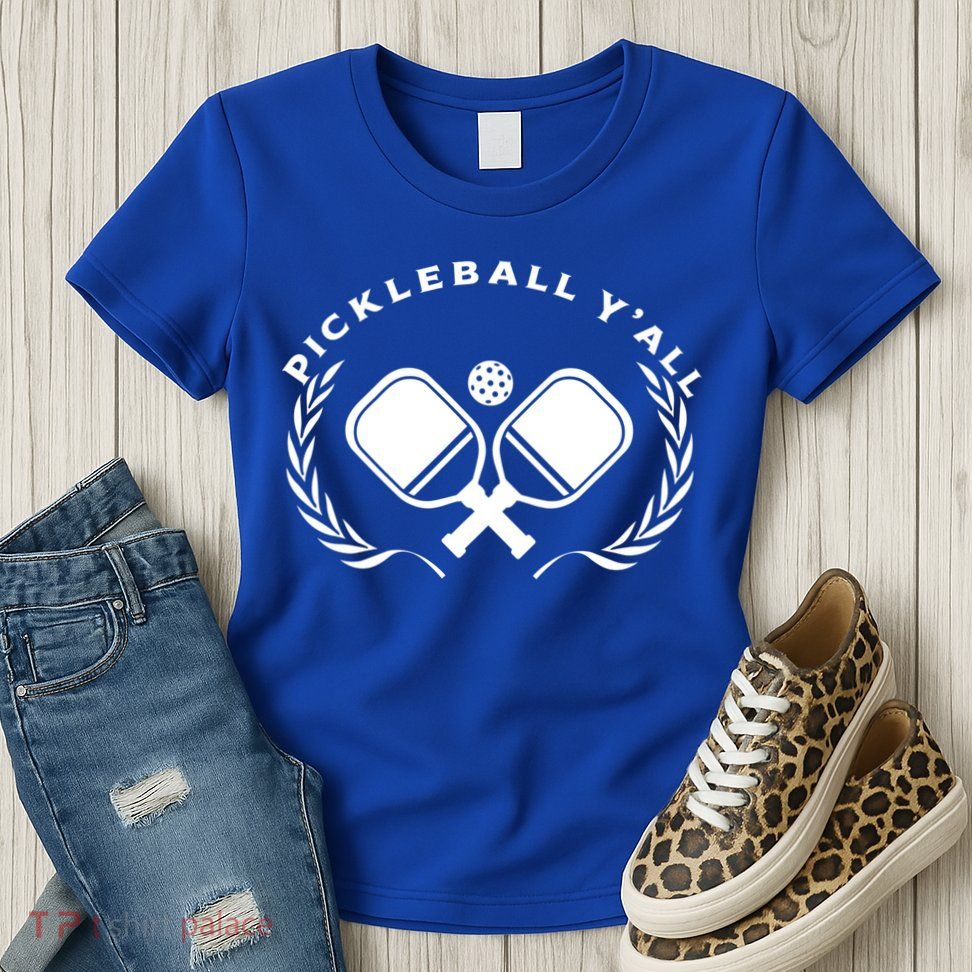 PICKLEBALL Y'ALL Funny Paddle Ball Pickle Meme Womens T-Shirt