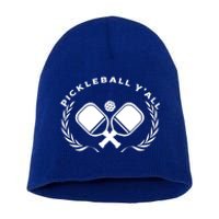 PICKLEBALL Y'ALL Funny Paddle Ball Pickle Meme Short Acrylic Beanie