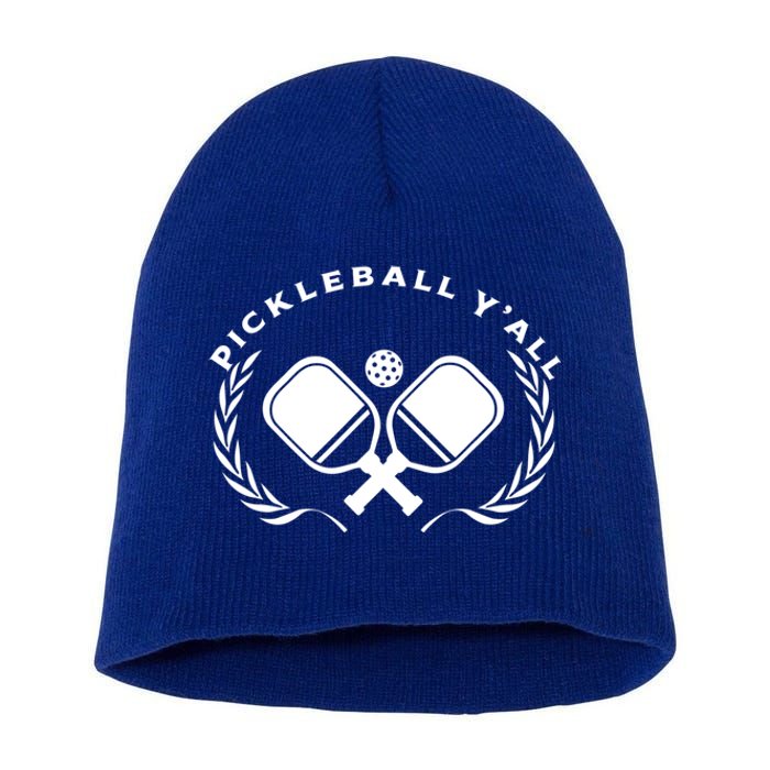 PICKLEBALL Y'ALL Funny Paddle Ball Pickle Meme Short Acrylic Beanie