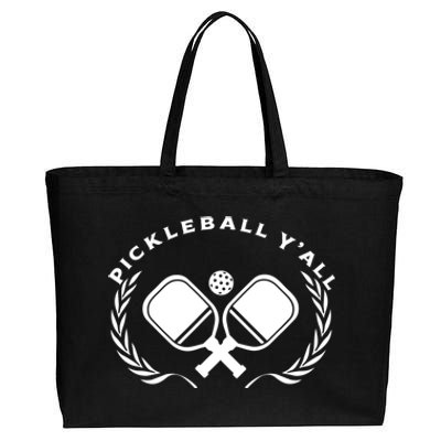 PICKLEBALL Y'ALL Funny Paddle Ball Pickle Meme Cotton Canvas Jumbo Tote