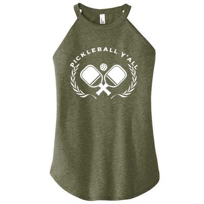 PICKLEBALL Y'ALL Funny Paddle Ball Pickle Meme Women's Perfect Tri Rocker Tank