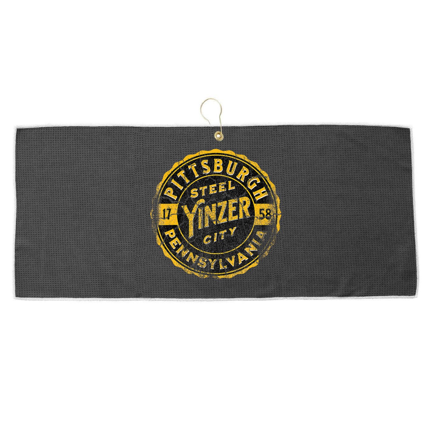 Pittsburgh Yinz Funny Yinzer Steel City 412 Pennsylvania Large Microfiber Waffle Golf Towel