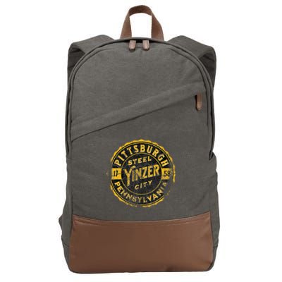 Pittsburgh Yinz Funny Yinzer Steel City 412 Pennsylvania Cotton Canvas Backpack