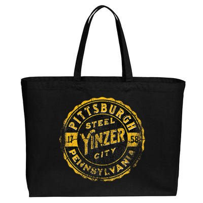 Pittsburgh Yinz Funny Yinzer Steel City 412 Pennsylvania Cotton Canvas Jumbo Tote