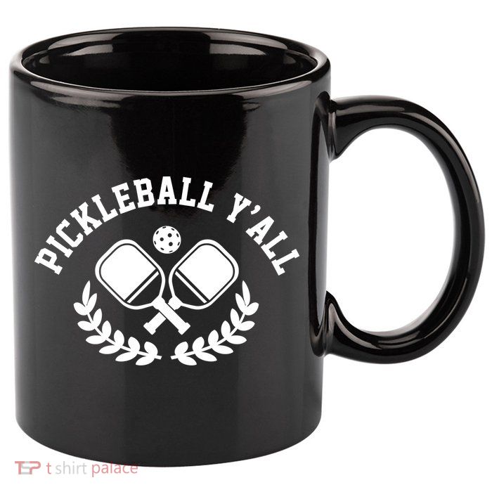 Pickleball Y'all Funny 11oz C Handle Ceramic Mug