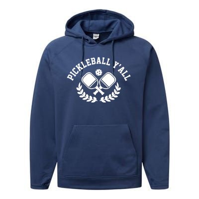 Pickleball Y'all Funny Performance Fleece Hoodie