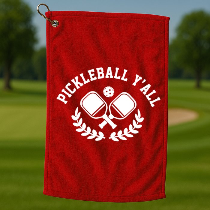 Pickleball Y'all Funny Golf Towel
