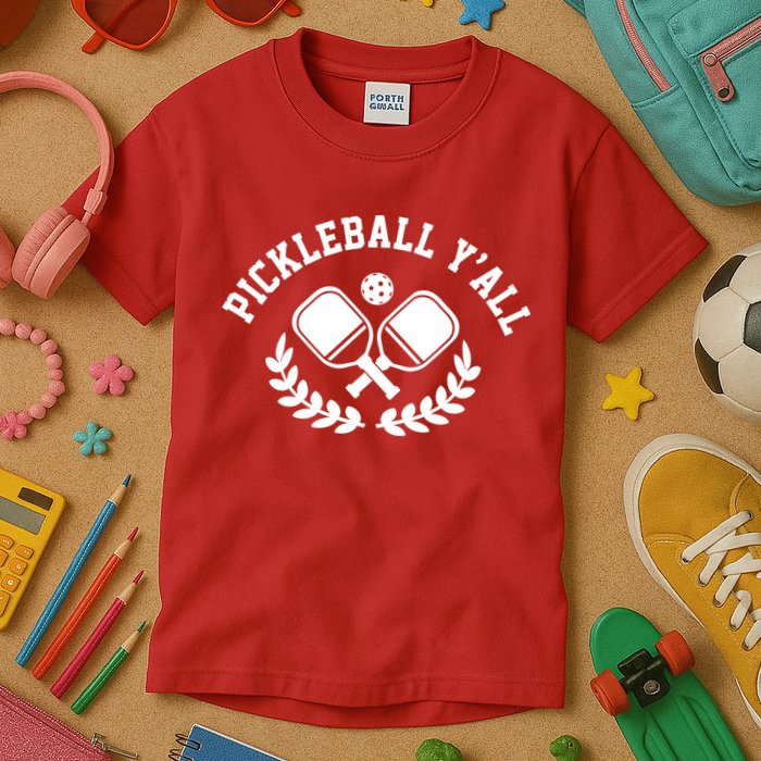 Pickleball Y'all Funny Kids T-Shirt