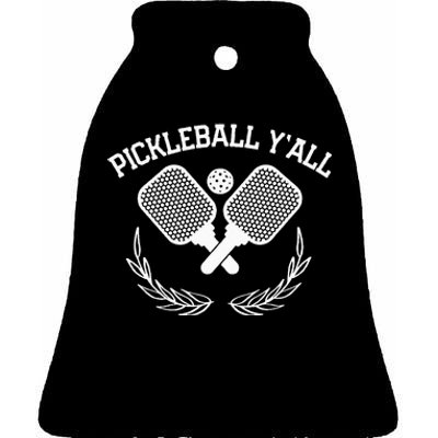 PICKLEBALL Y'ALL FUNNY Ceramic Bell Ornament